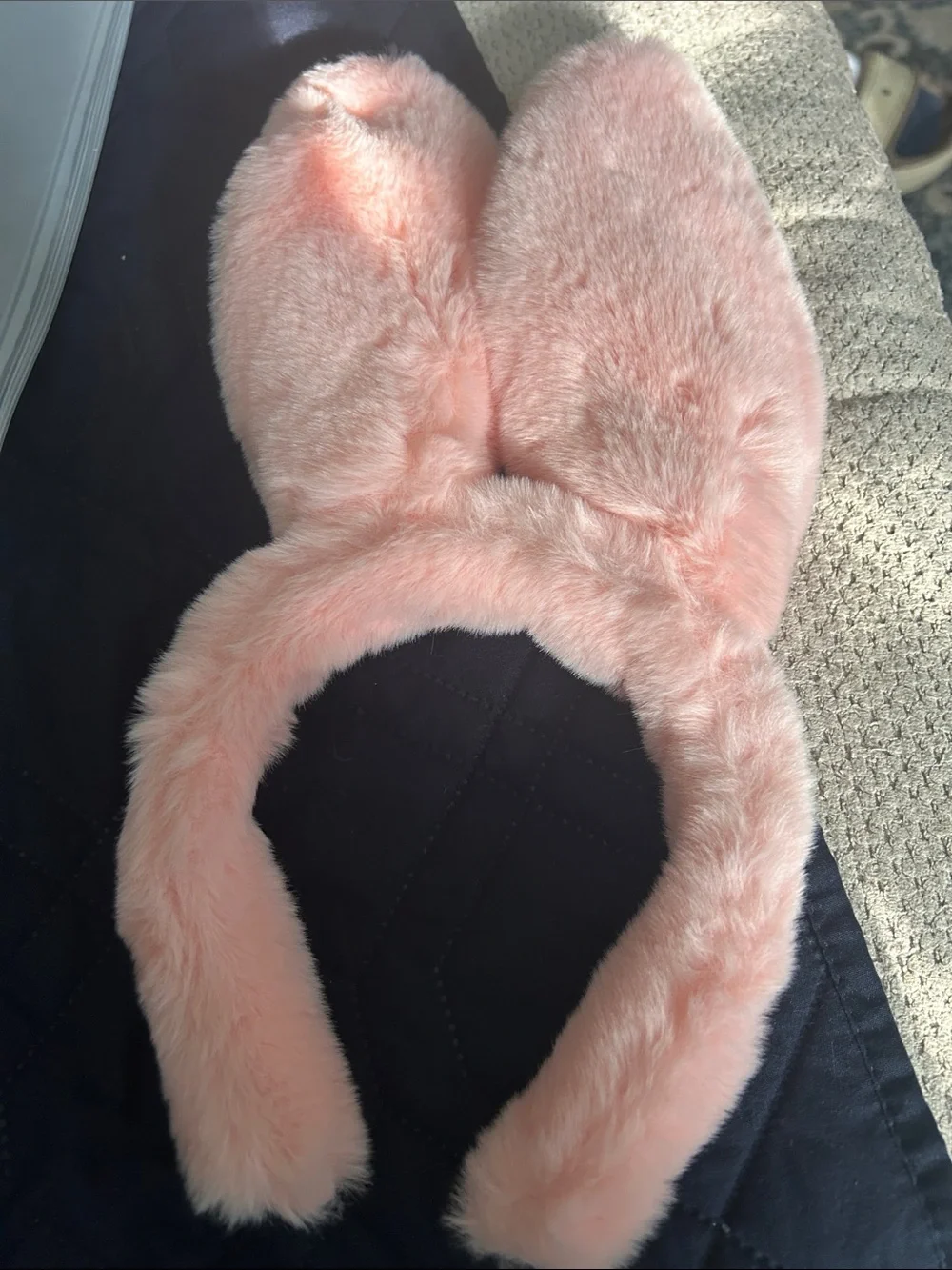 Pink Fuzzy Bunny Ear Headband for Kids